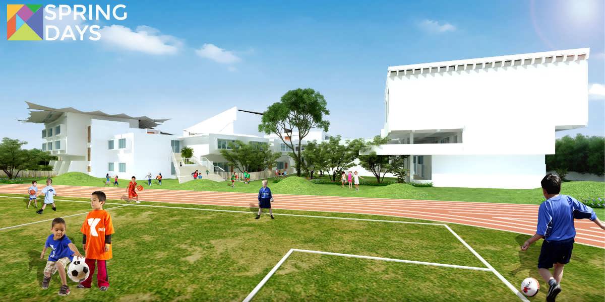 Front elevation of the Springdays school complex